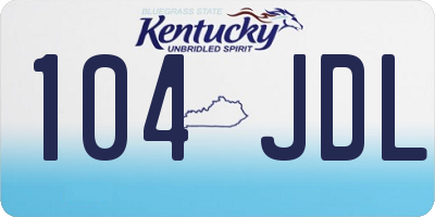 KY license plate 104JDL