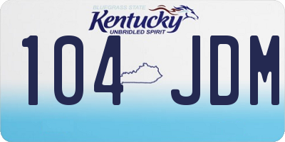 KY license plate 104JDM