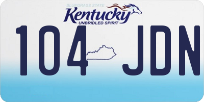KY license plate 104JDN