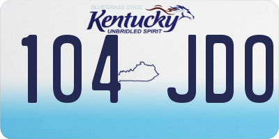 KY license plate 104JDO