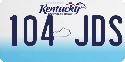 KY license plate 104JDS
