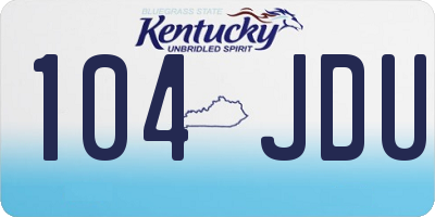 KY license plate 104JDU