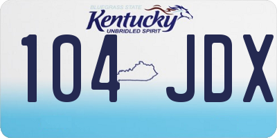 KY license plate 104JDX
