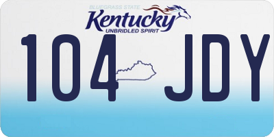 KY license plate 104JDY