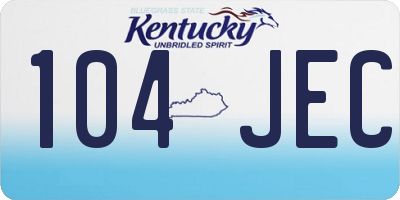 KY license plate 104JEC