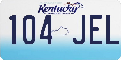 KY license plate 104JEL