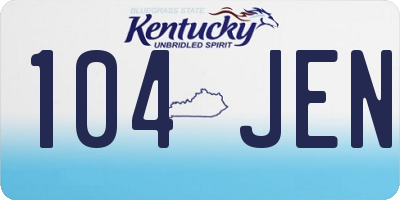 KY license plate 104JEN