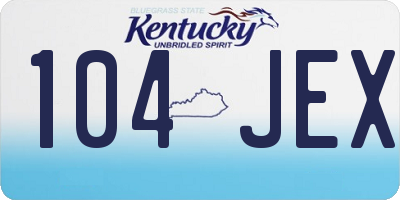 KY license plate 104JEX