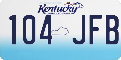 KY license plate 104JFB
