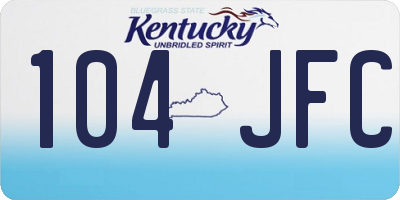 KY license plate 104JFC