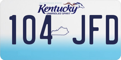KY license plate 104JFD