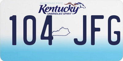 KY license plate 104JFG