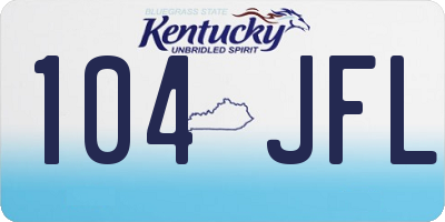 KY license plate 104JFL
