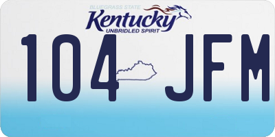KY license plate 104JFM