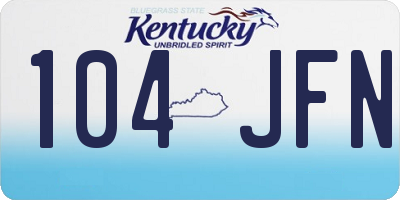 KY license plate 104JFN