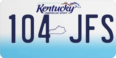 KY license plate 104JFS