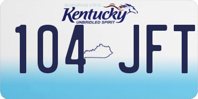 KY license plate 104JFT