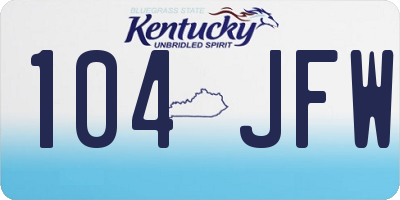 KY license plate 104JFW