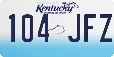 KY license plate 104JFZ