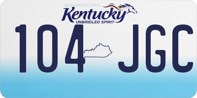 KY license plate 104JGC