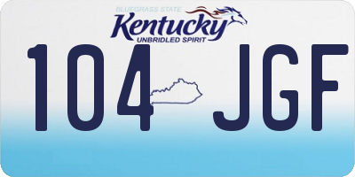KY license plate 104JGF