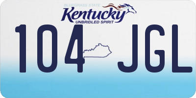 KY license plate 104JGL