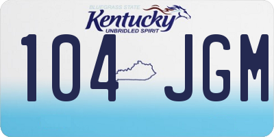 KY license plate 104JGM