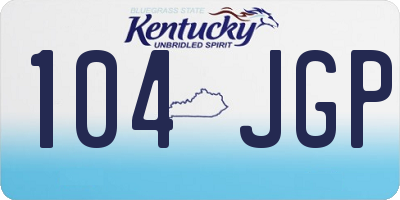 KY license plate 104JGP