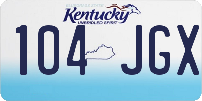 KY license plate 104JGX