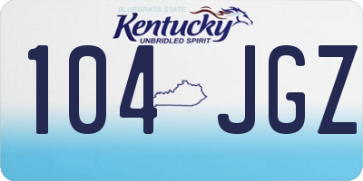 KY license plate 104JGZ