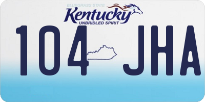 KY license plate 104JHA