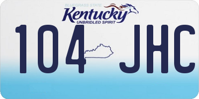 KY license plate 104JHC