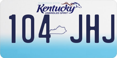 KY license plate 104JHJ