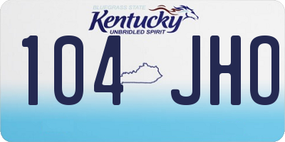 KY license plate 104JHO