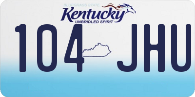KY license plate 104JHU