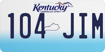 KY license plate 104JIM