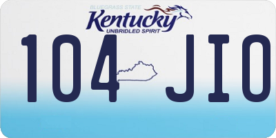 KY license plate 104JIO