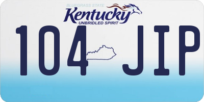 KY license plate 104JIP