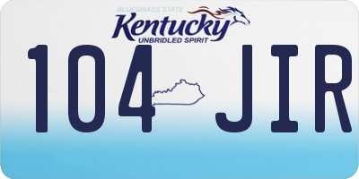 KY license plate 104JIR