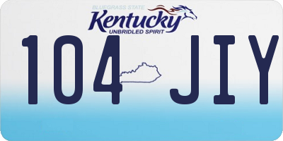 KY license plate 104JIY