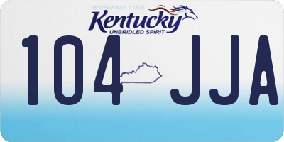 KY license plate 104JJA