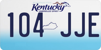 KY license plate 104JJE