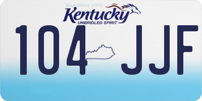 KY license plate 104JJF