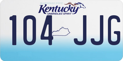 KY license plate 104JJG