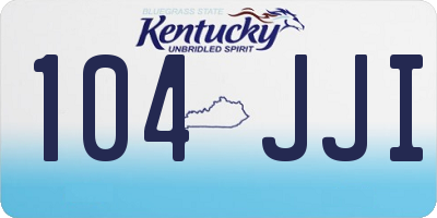 KY license plate 104JJI