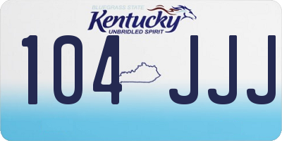 KY license plate 104JJJ