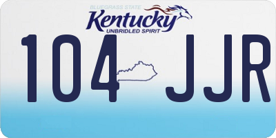 KY license plate 104JJR