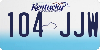 KY license plate 104JJW
