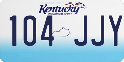 KY license plate 104JJY