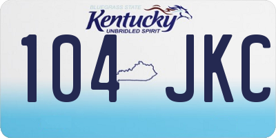 KY license plate 104JKC